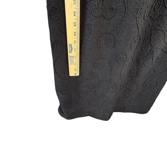 VTG Snyderknit California Black Hand Loomed Wiggle Sheath V-Neck Dress Small - Picture 9 of 12